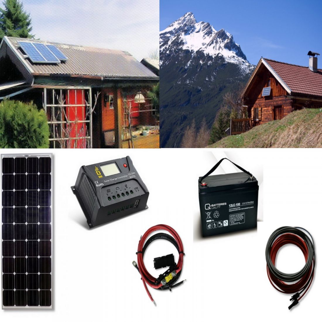 Solaranlage für Gartenhaus, Berghütte - Inselanlage