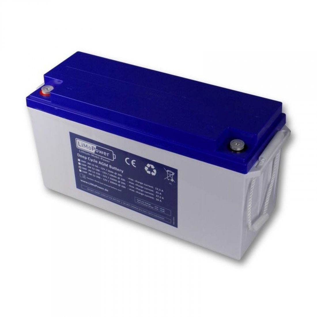 LiMoPower® Deep Cycle AGM Batterien Typ LMP-AGM 12V / 200Ah @ 10h
